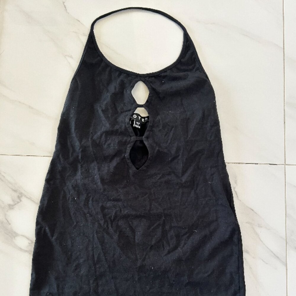 Black Halter Cut-Out Motel Rocks Mini Dress